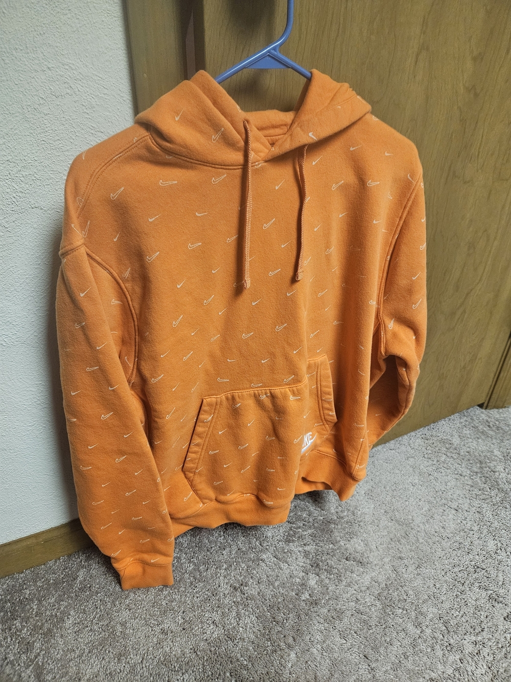 Nike Orange All-Over Swoosh Hoodie